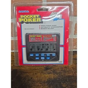 Radica Pocket Poker Royal Flush 3000 Model 1310 Electronic Handheld Game TESTED